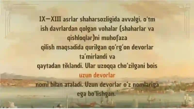 IX-XII asrlarda O‘zbekiston shaharlari taraqqiyoti 2