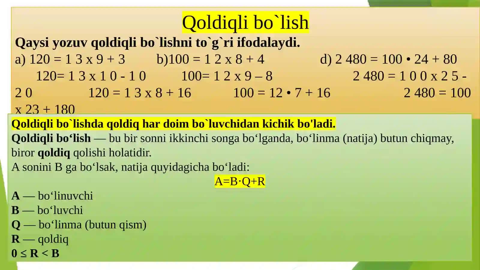 BOSHLANG`ICH SINFLARDA ARIFMETIK AMALLARNI O`RGANISH VA O`QUVCHILAR HISOBLASH KO`NIKMALARINI SHAKLLANTIRISH 2