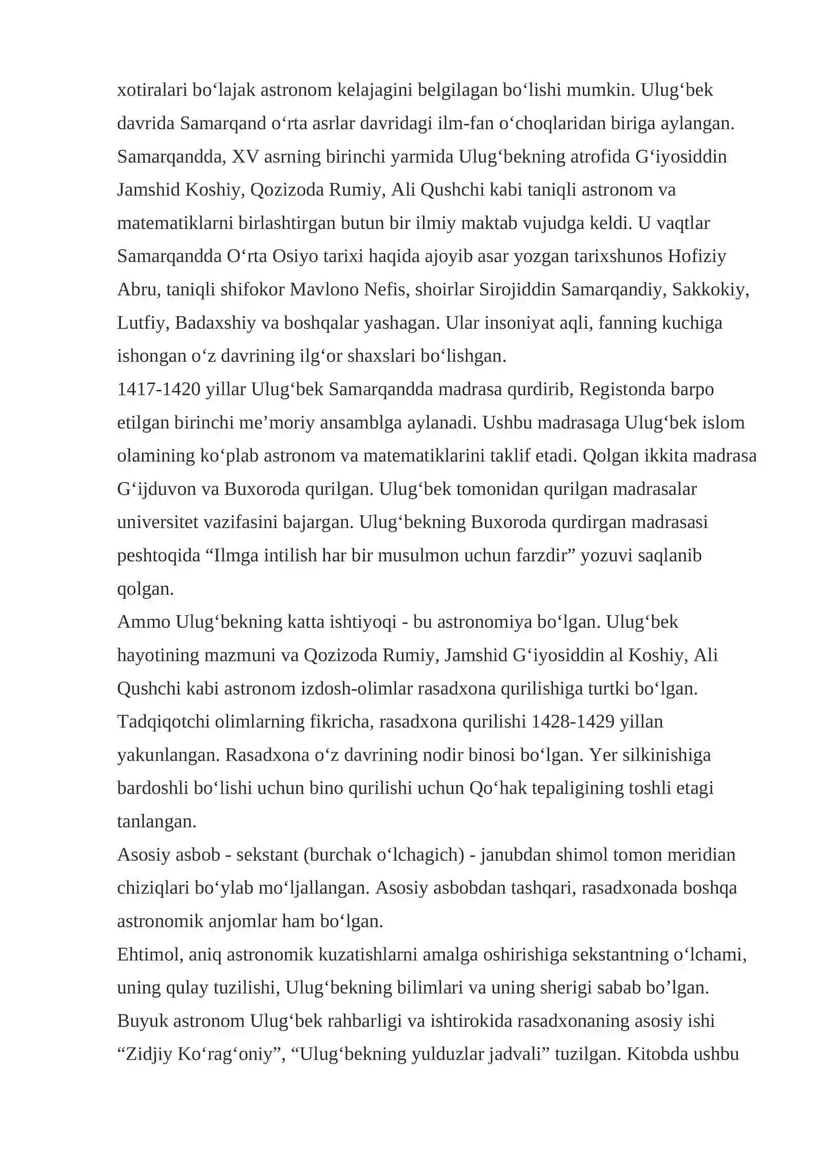 Mirzo Ulug’bekning hayoti va ijodi 2