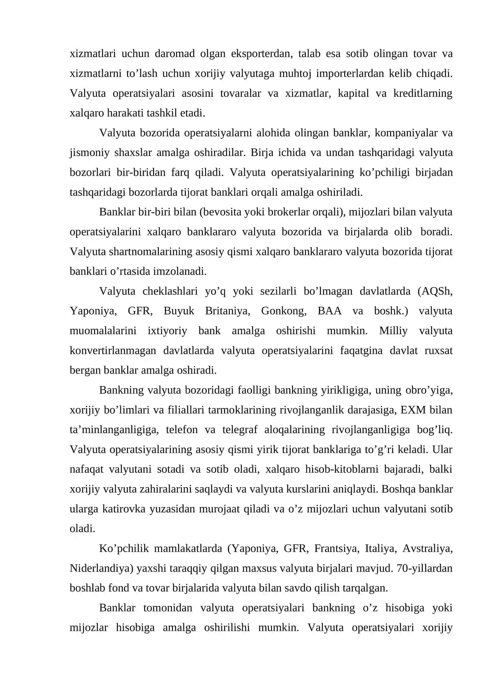Xalqaro hisob-kitoblarni tashkil qilish asoslari 2