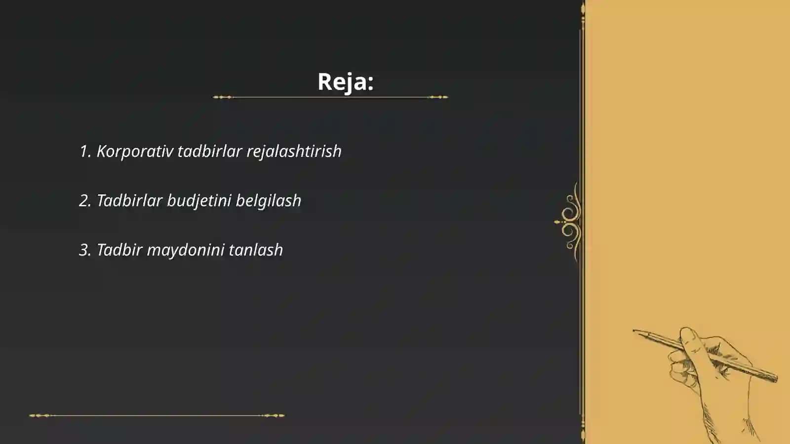 Korporativ tadbirlar va ularni tashkil etish 2