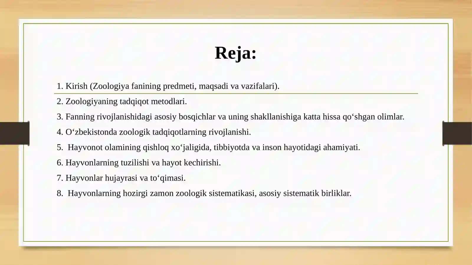 Zoologiyafanigakirish-zoologiyafaningobyektlari,predmeti,maqsadi,vazifasivarivojlanishtarixi 2