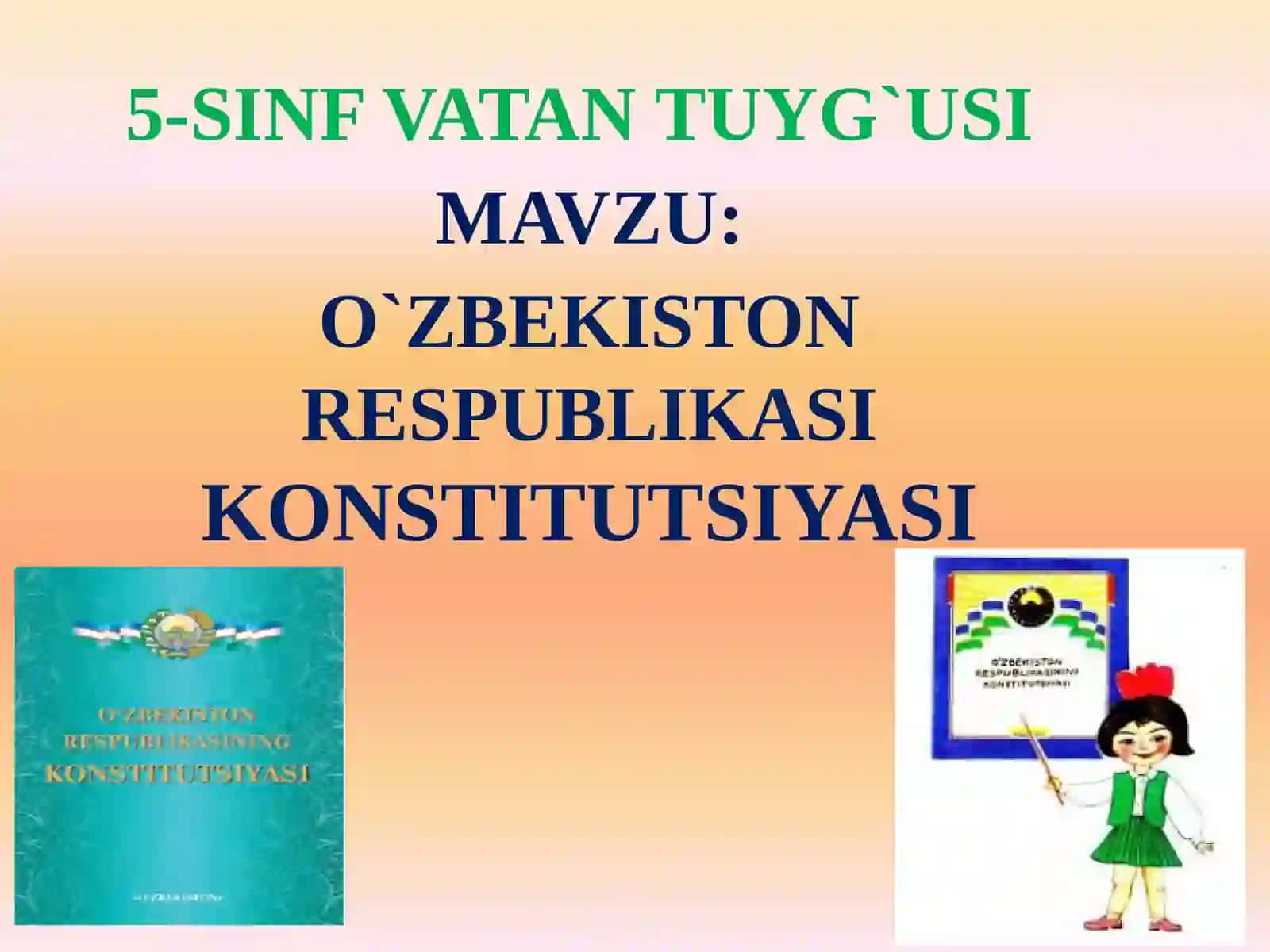 O`ZBEKISTON RESPUBLIKASI KONSTITUTSIYASI MAVZU 2