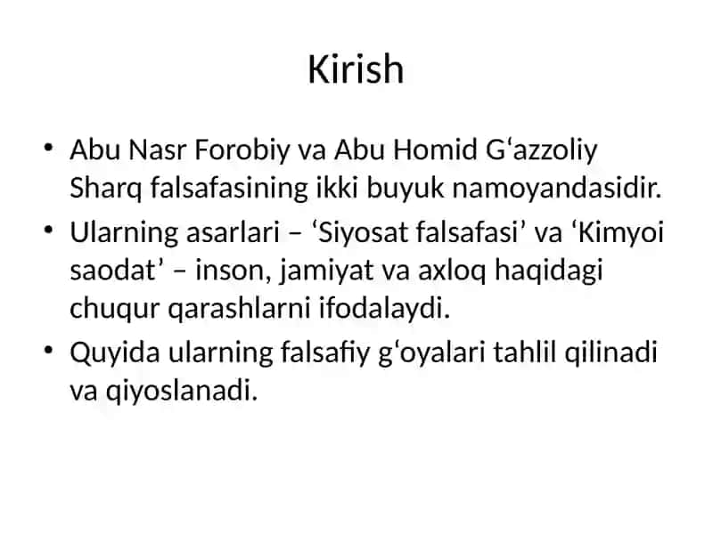 Forobiy va G‘azzoliy falsafiy qarashlarining qiyosiy tahlili 2