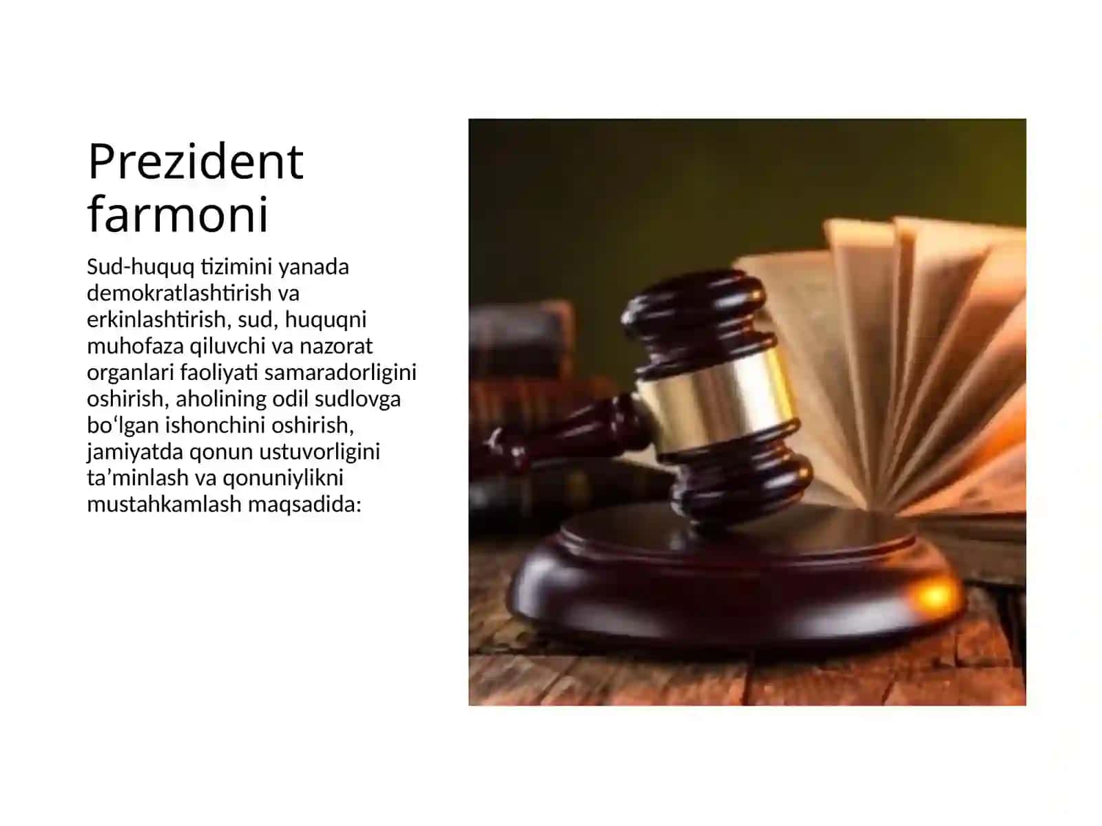 O'zbekiston Respublikasida sud huquq tizimini yanada isloh qilishning ustivor yo'nalishlari 2
