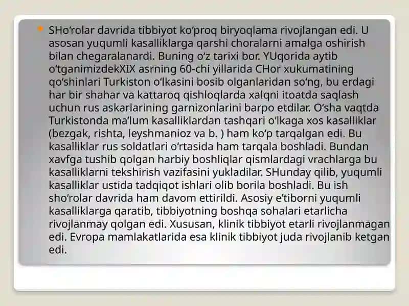 MUSTAQILLIK YILLARIDA SOG`LIQNI SAQLASH SOHASINING RIVOJLANISHI 2