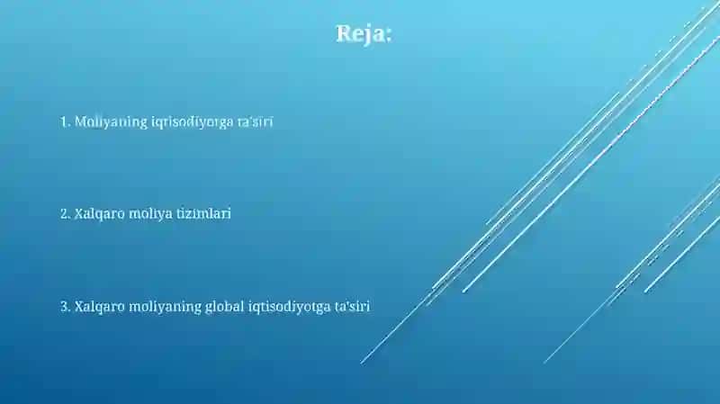Moliyaning iqtisodga tasiri. Xalqaro moliya 2