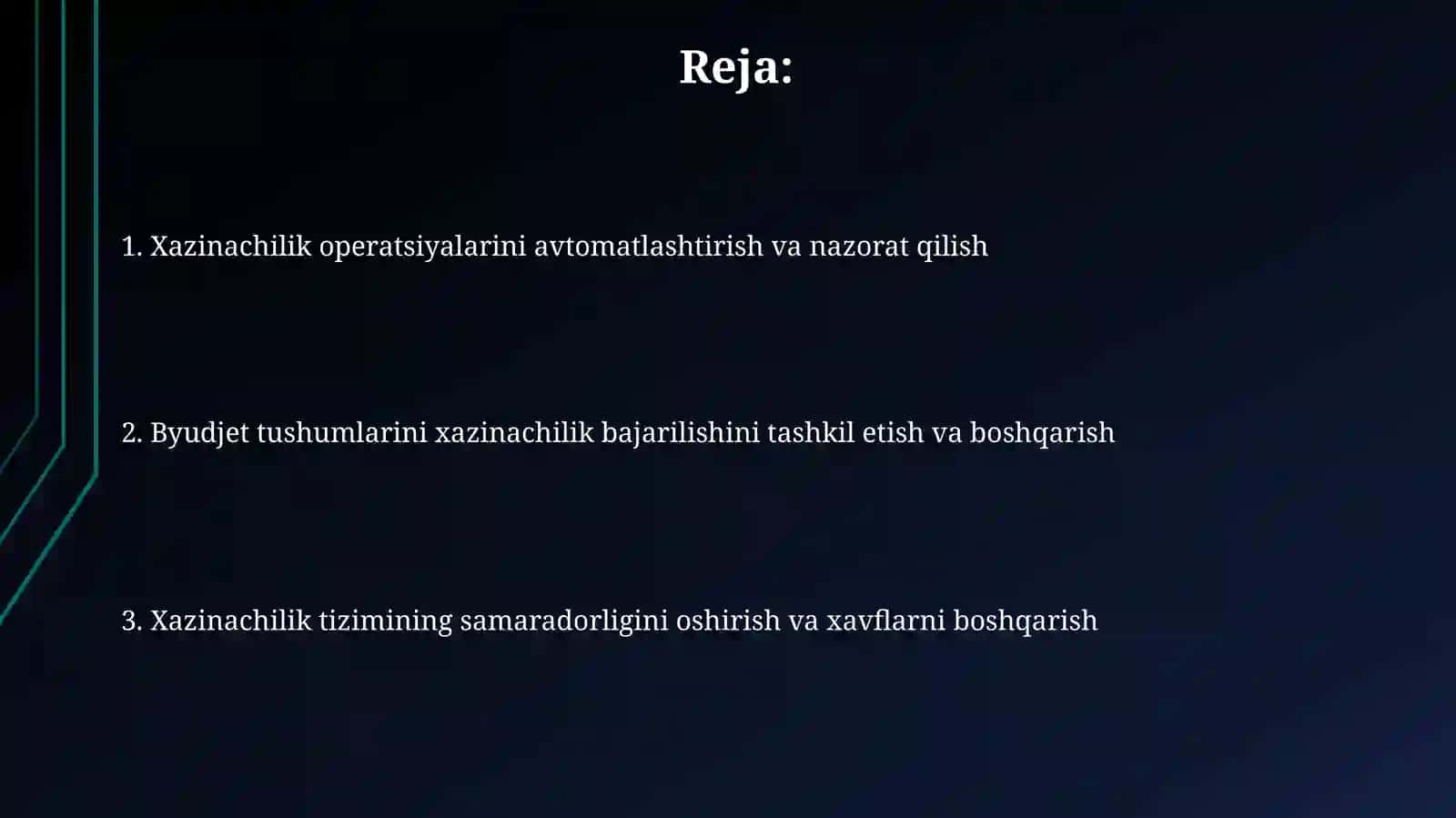 Budjet daromadlarining g‘azna ijrosini tashkil etish va boshqarish 2