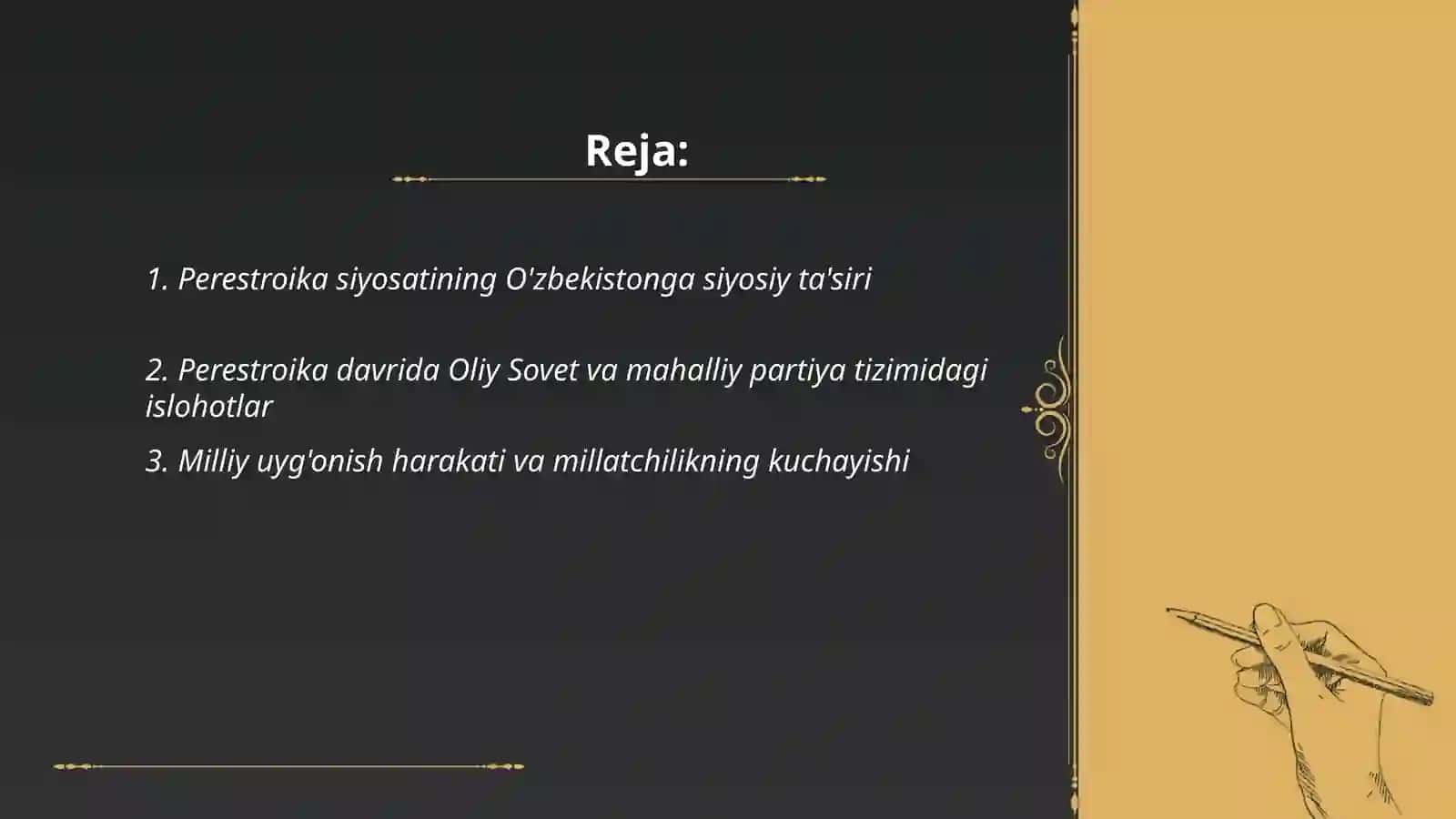 Perestroika siyosati O'zbekistonda 2