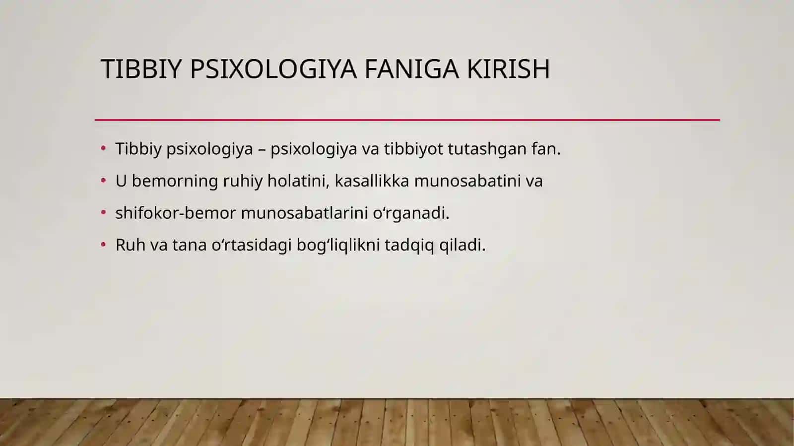 Tibbiy psixologiya faniga kirish 2