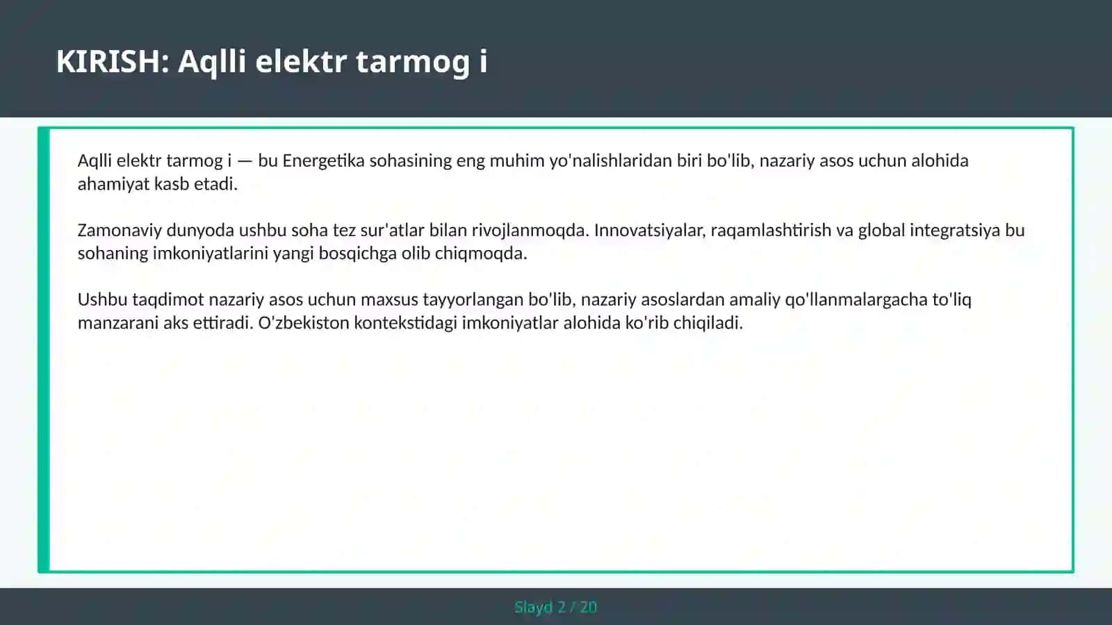 Aqlli elektr tarmog i 2
