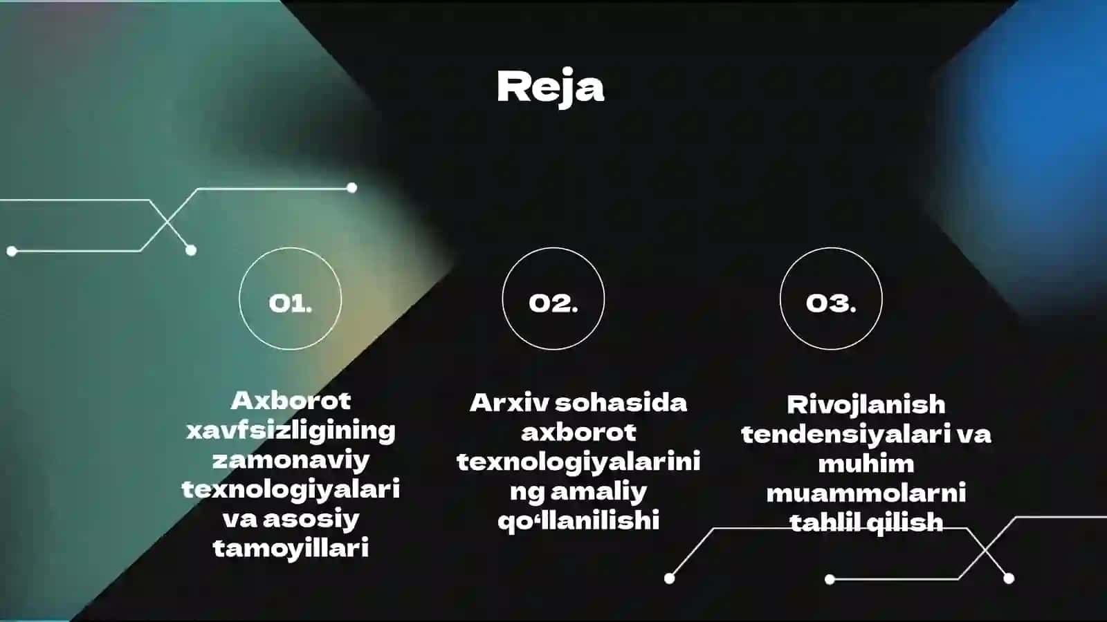Arxiv sohasida informatsion xavfsizlik fanida axborot texnologiyalaridan foydalanishning zamonaviy bosqichi hamda rivojlanish tendensiyalari 2