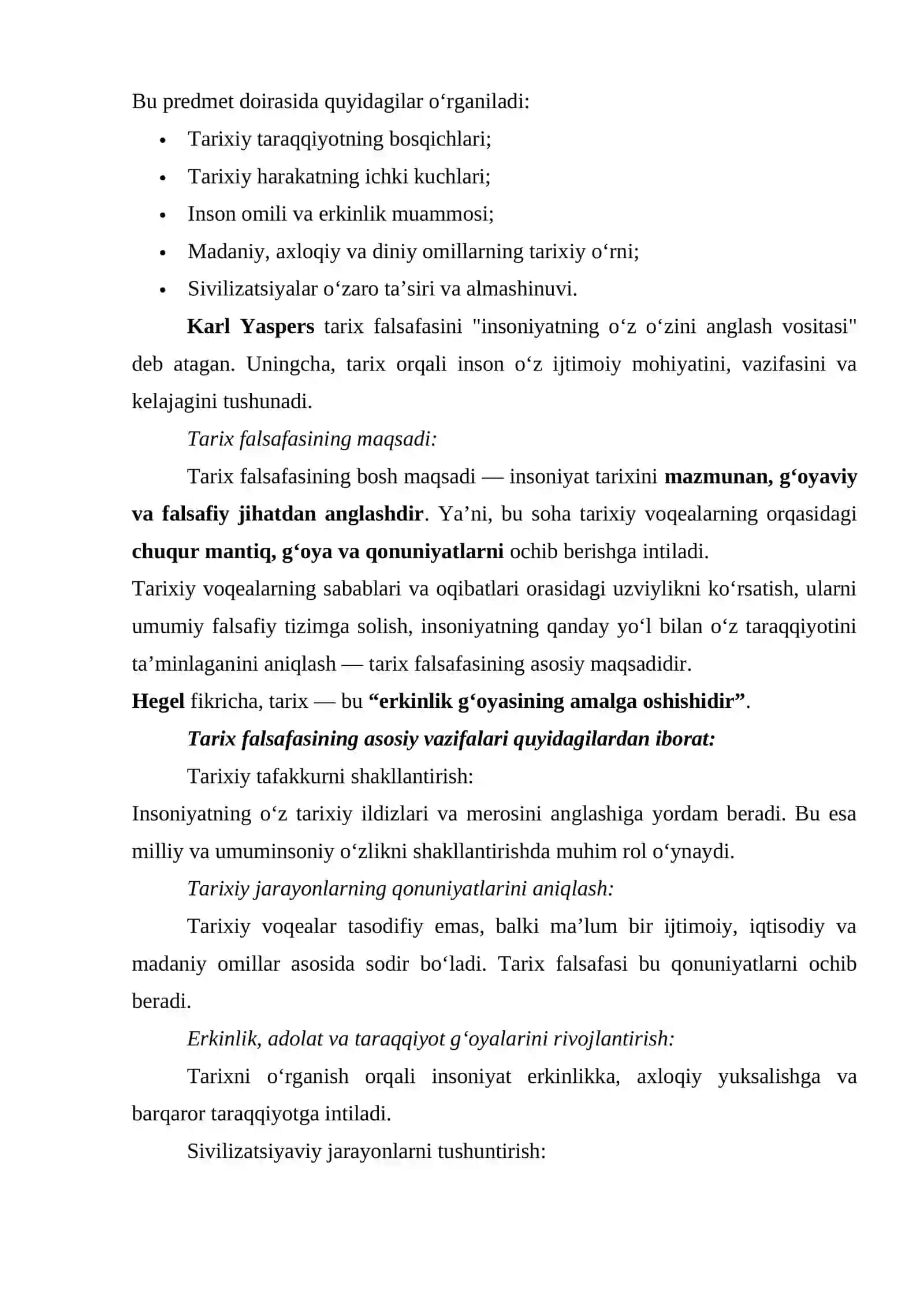 TARIX FALSAFASI SIVILIZATSIYASI VA MADANYATI 2