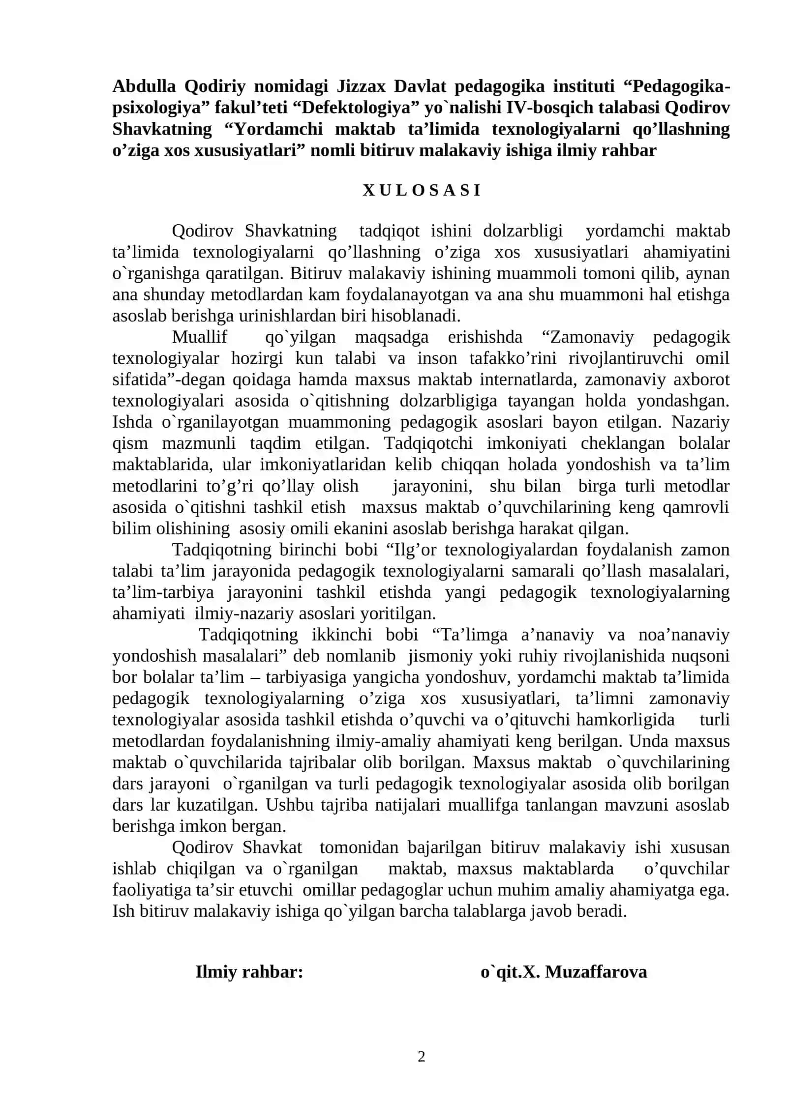 BITIRUV MALAKAVIY ISHI 2
