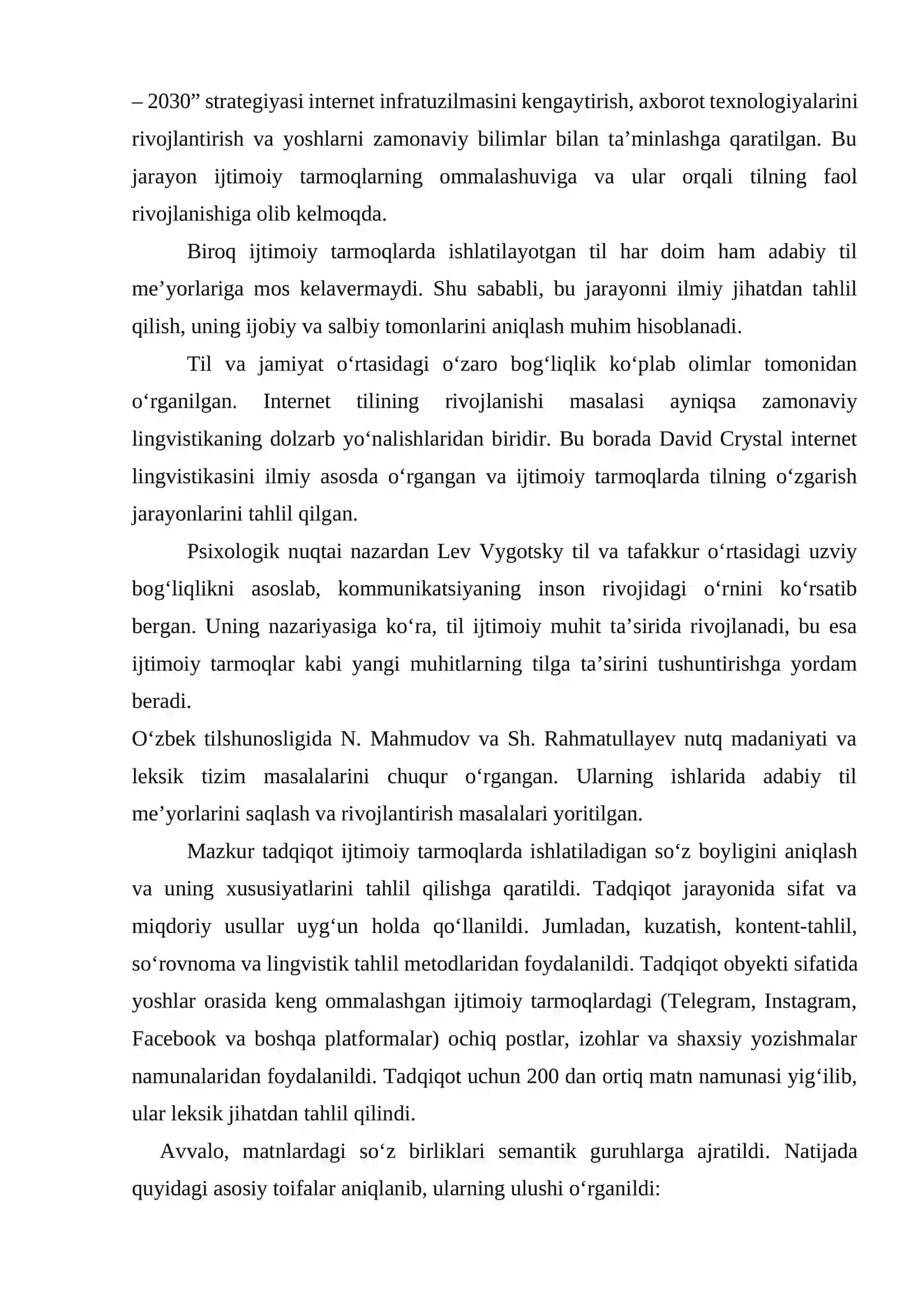 IJTIMOIY TARMOQLARDA ISHLATILADIGAN SO‘Z BOYLIGINI TAHLIL QILISH 2