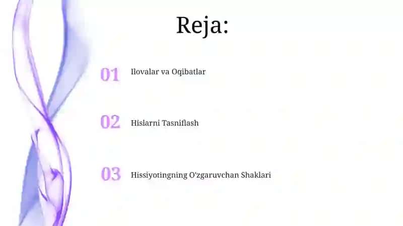 Sezgilar klassifikasyasi va sezgilarning òzgaruvchang shakillari 2