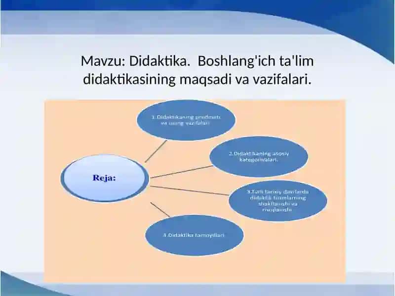 Didaktika.Boshlang'ich ta'lim didaktikasining maqsadi va vazifalari 2