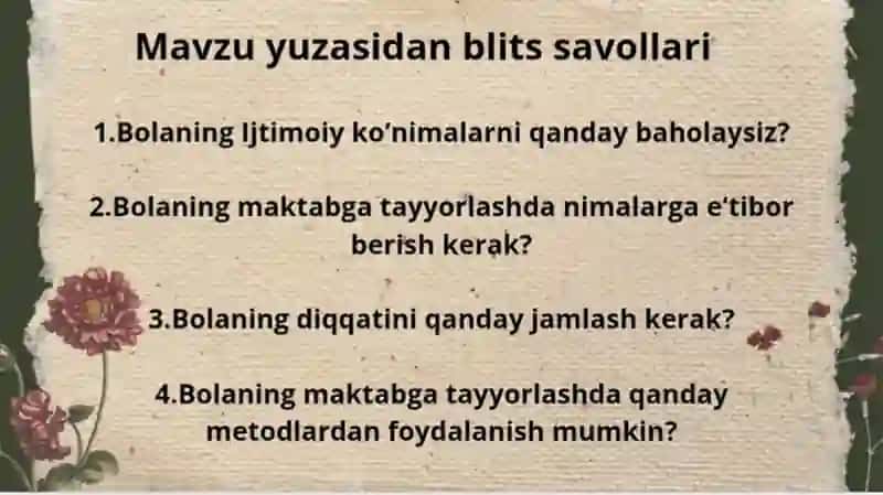 Bolalarni maktabga tayyorlash 2