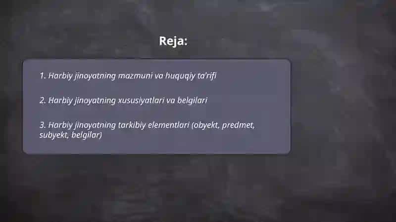 Harbiy jinoyat haqida umumiy tushuncha va uning turlari 2
