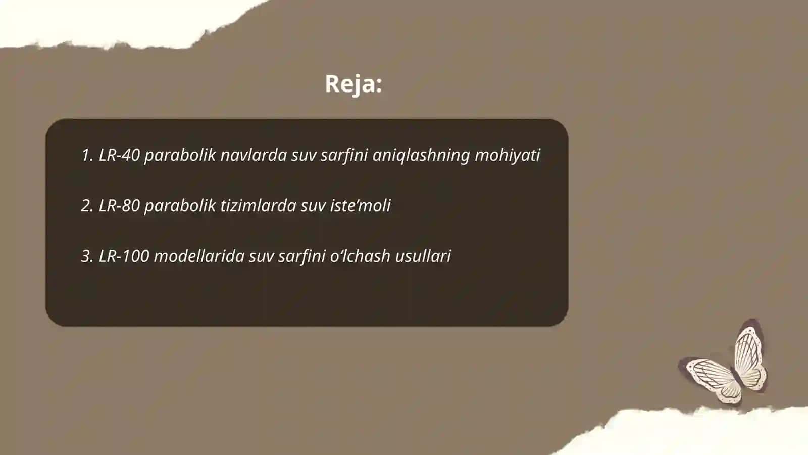 LR-40 parabalik navlarda suv sarfini aniqlash 2