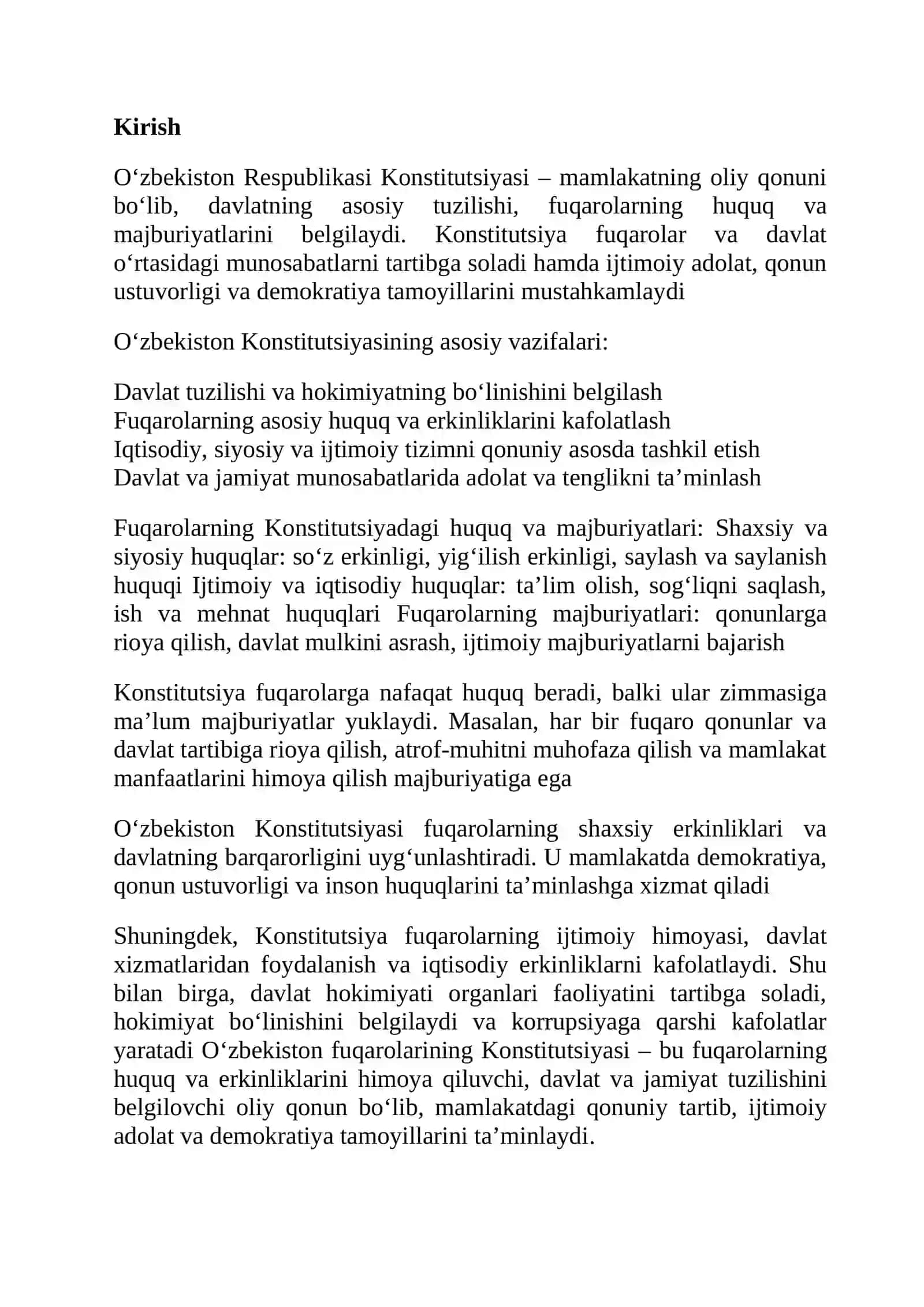 O'zbekiston fuqorolarning Konstitutsiyasi 2