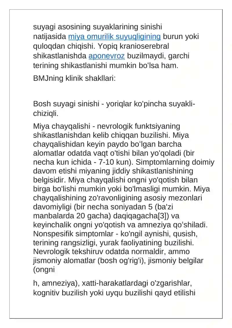 Bosh miya travmasi 2