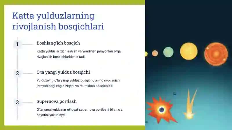 Oʻta yangi yulduzlar: katta yulduzlarning oxirgi bosqichlari 2