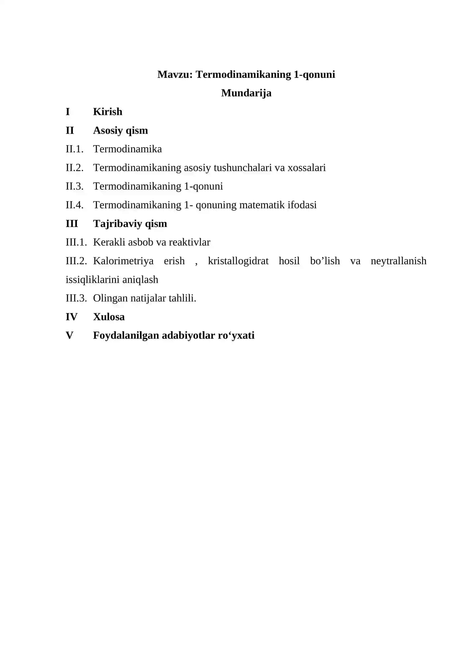 Termodinamikaning 1-qonuni 2