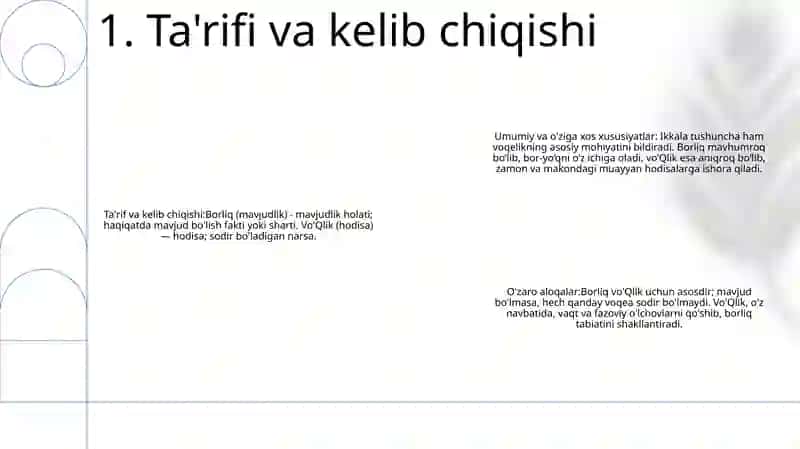 Borliq Va Yo'Qlik Tushunchalarining Umumiy Va O'Ziga Xos Xususiyatlarini O'Zaro Aloqadorlik Jihatlari 2