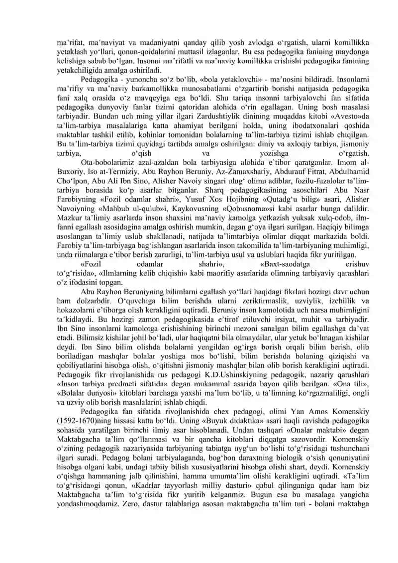 Maktabgacha ta’lim-tarbiyani tashkil etish fani 2