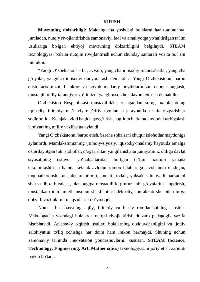 BOLALAR NUTQINI STEAM TEXNOLOGIYASI ASOSIDA O‘STIRISH 2