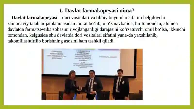 Davlat farmakopeyasi. Tarixi. Tuzilishi. Dori turlari texnologiyasida qo’llaniladigan terminlar. Dorixona sharoitida dori ishlab chiqarish qoidalari. 2