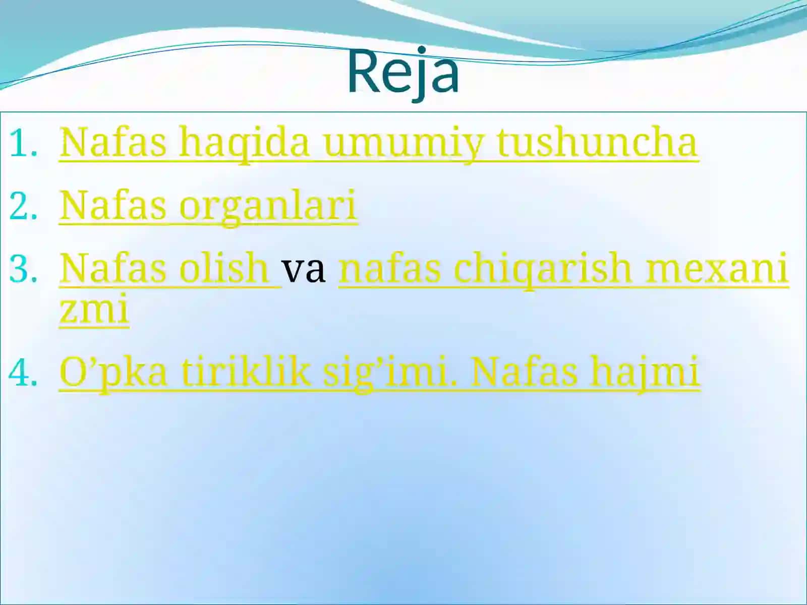 Nafas fizialogiyasi.Nafasning hajm ko’rsatkichlari 2