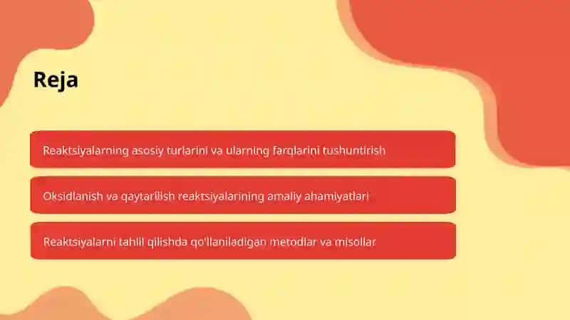 Oksidlanish qaytarilish reaksiyalarining  turlari va ahamiyati 2