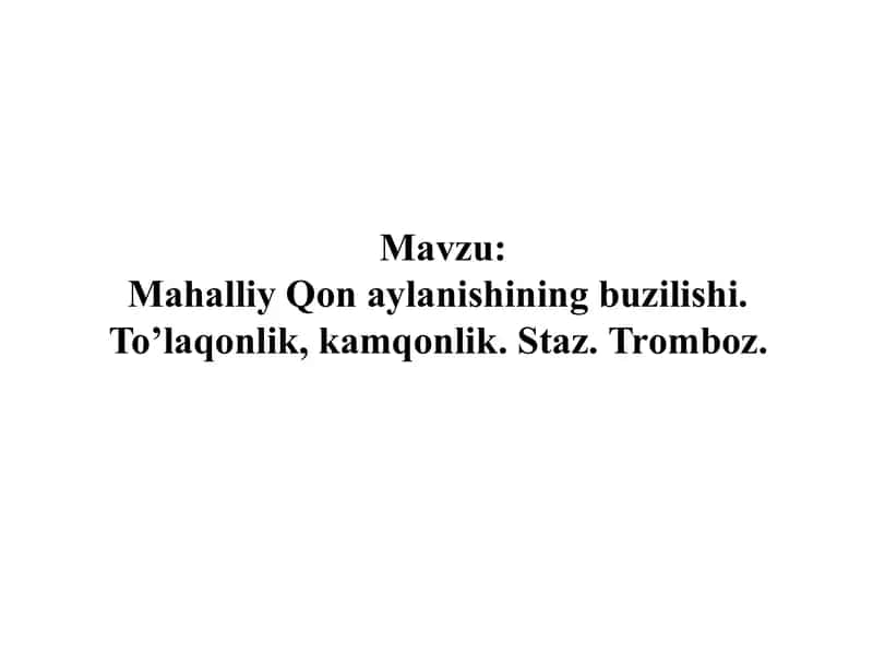 Qon aylanishining buzilishi 2