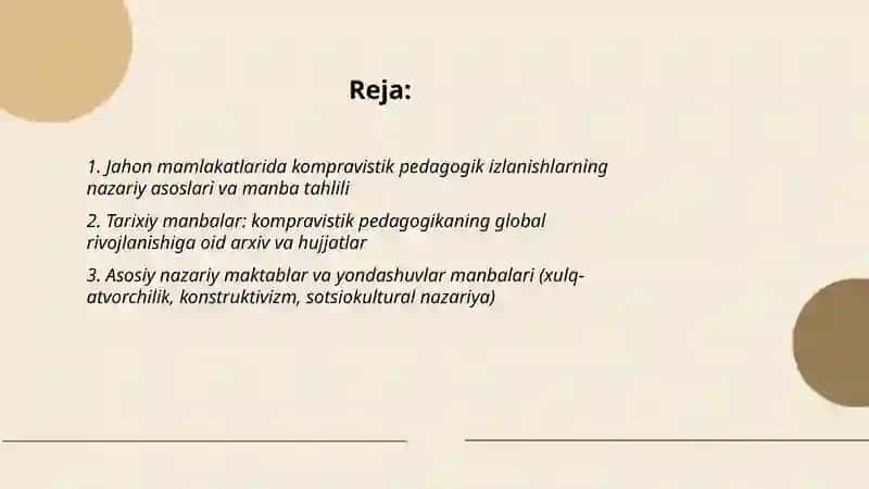 Jahon mamlakatlarida kompravistik pedagogik izlanishlarning ilmiy nazariy manbalari 2
