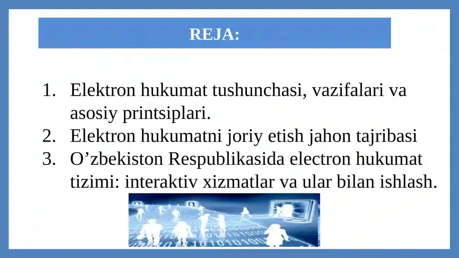Elektronhukumat tizimining ishlash xususiyatlari 2