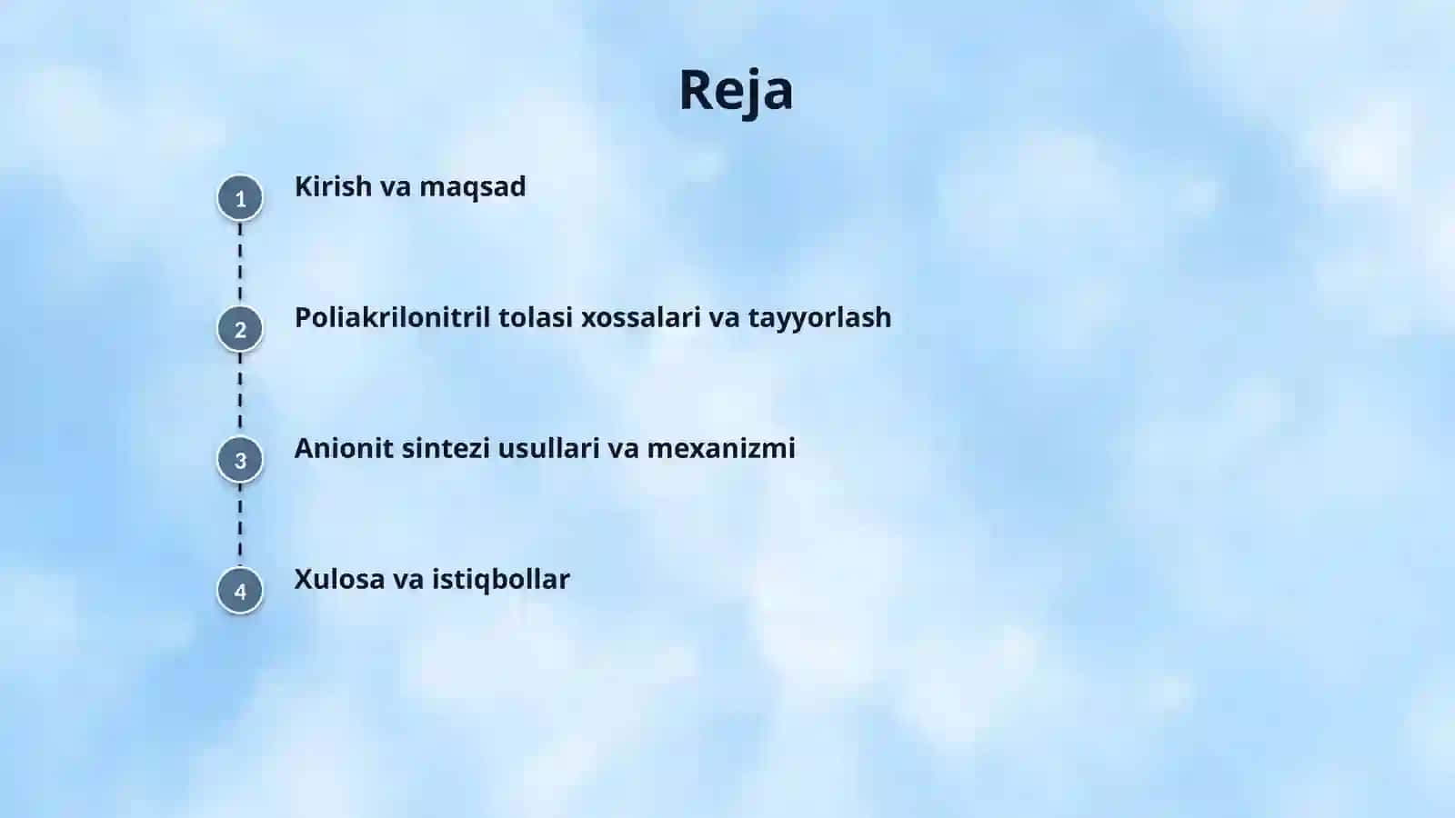 Poliakrilonitril (Nitron) tolasi asosida tolasimon anionit olish 2
