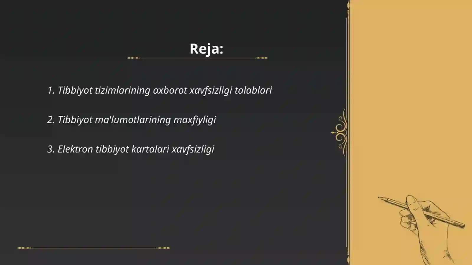 Tibbiyot tizmlarining axborot xavfsizligini ta'minlash asoslari 2
