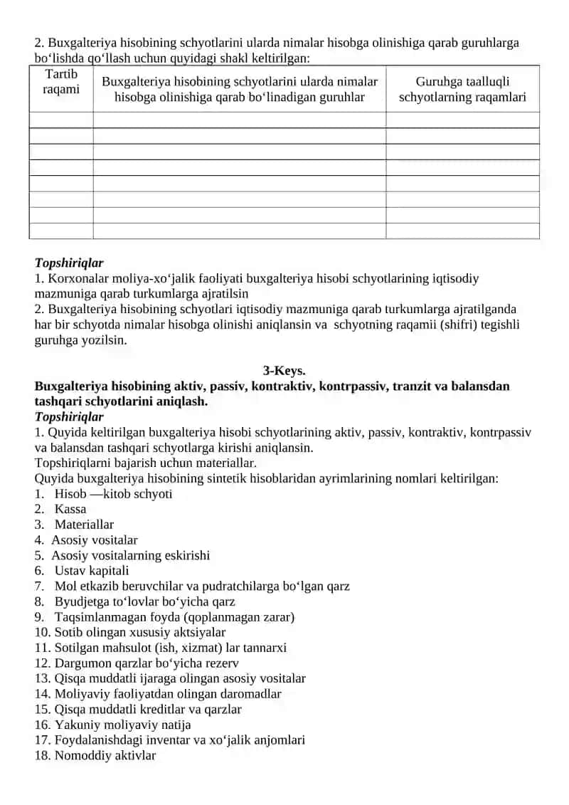 XO‘JALIK OPERATSIYALARIDA IKKIYOQLAMA YOZUV 2