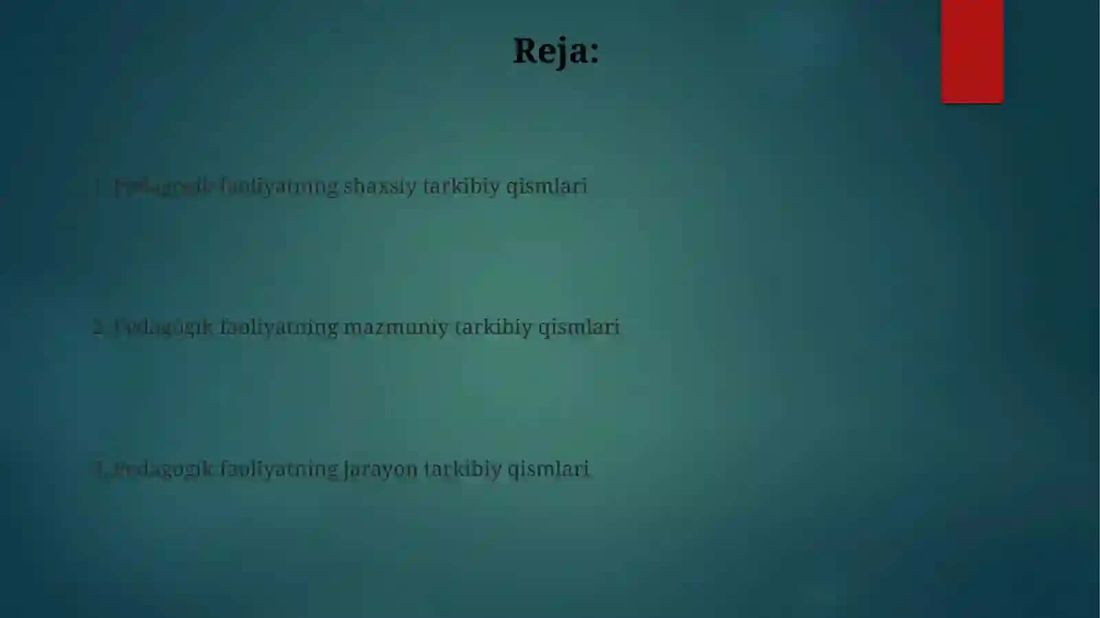 Pedagogik faoliyatning tarkibiy tuzilmasi 2