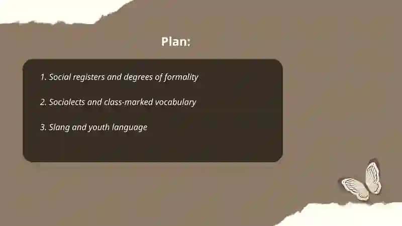Socially marked vocabulary 2