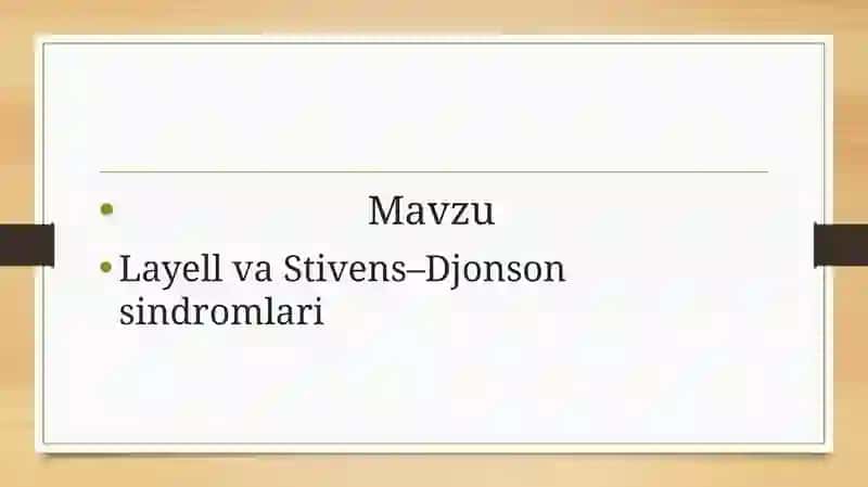 Layell va Stivens – Djonson sindromlari 2