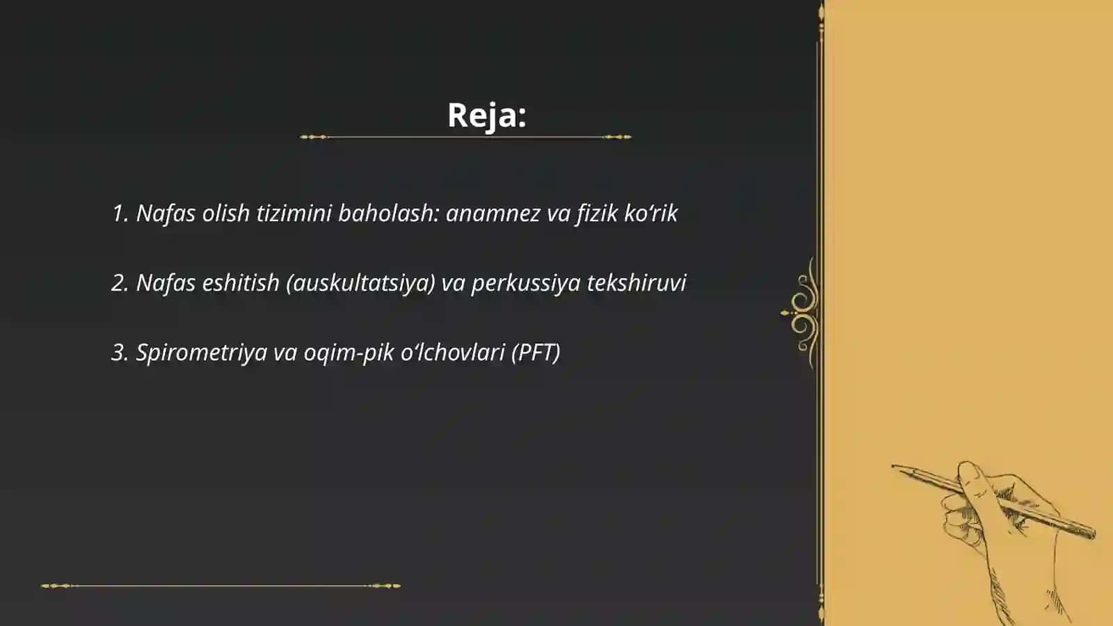 Nafar olish qon aylanish va ovqat hazm qilish a'zolari tizimini baholash 2