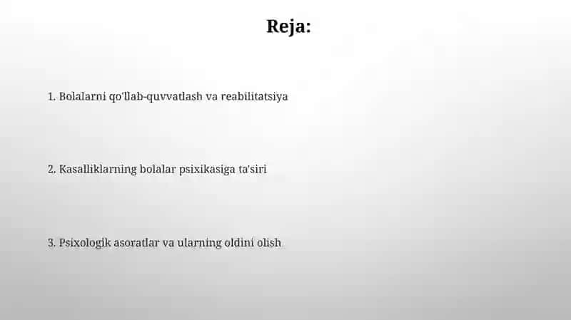 Yosh bolalar ruhiyatiga kasalliklarni ta'siri 2