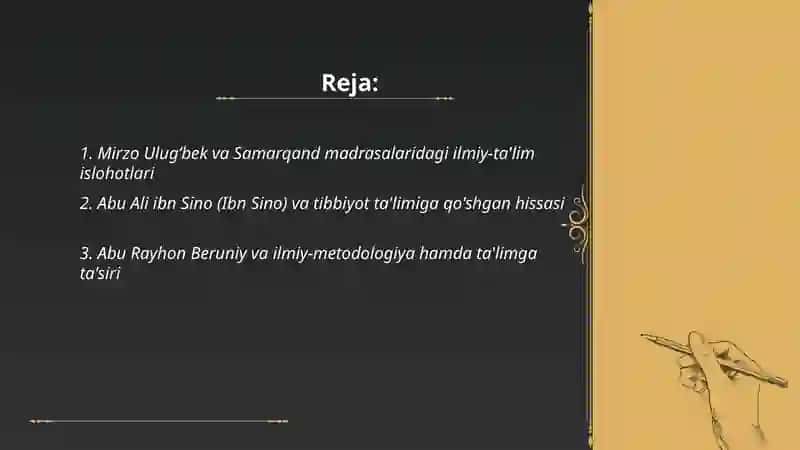 Mirzo Ulugʻbek va Samarqand madrasalaridagi ilmiy-ta'lim islohotlari 2