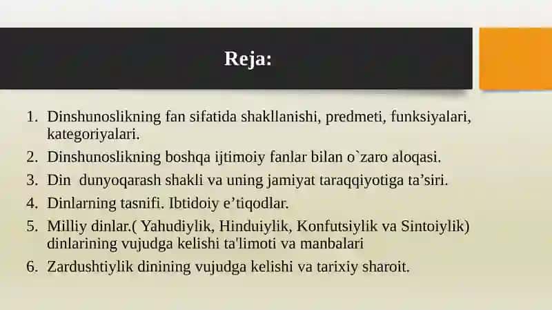 Din ijtimoiy madaniyat hodisa sifatidagi ahamiyati. Milliy dinlar. Zardushtiylik dini. 2