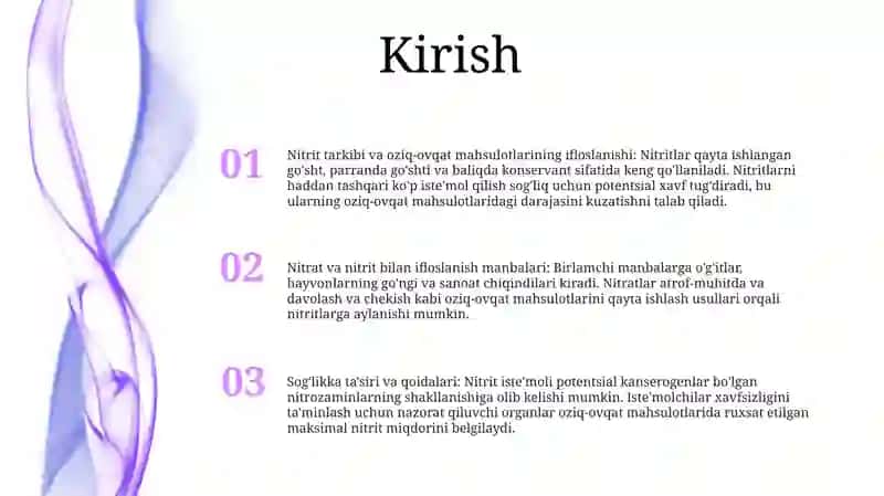 Оziq-Оvqаt Mаhsulоtlаrining Nitritlar Va Nitritrobirikmalari Bilan Ifloslanishi 2