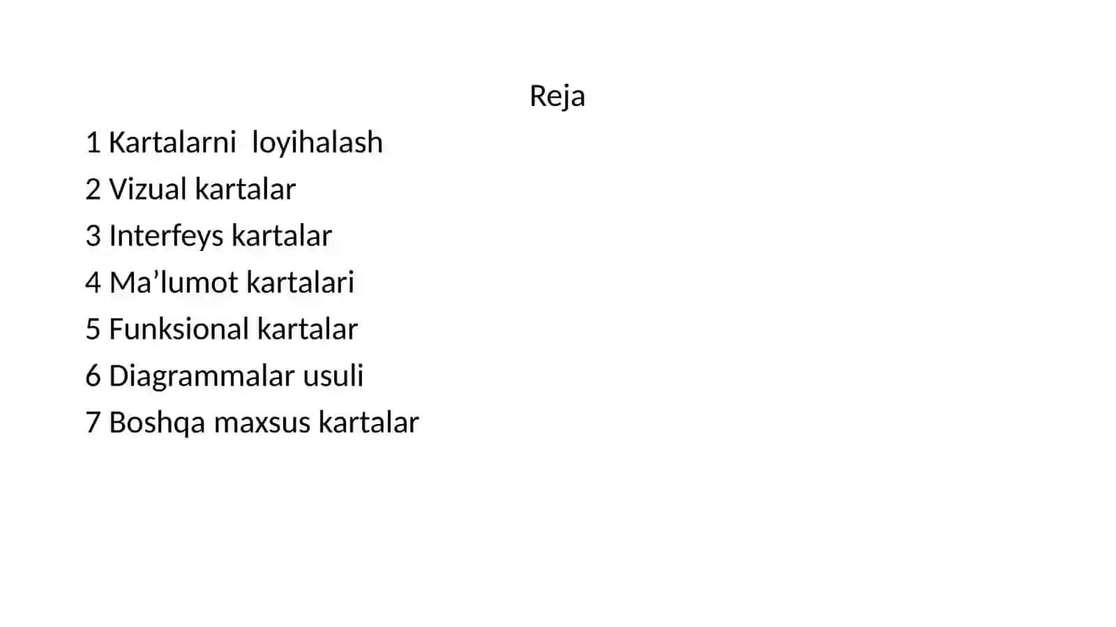 Mavzuli va maxsus kartalarni loyihalash. Kartalarni loyihalashning guruhlari 2