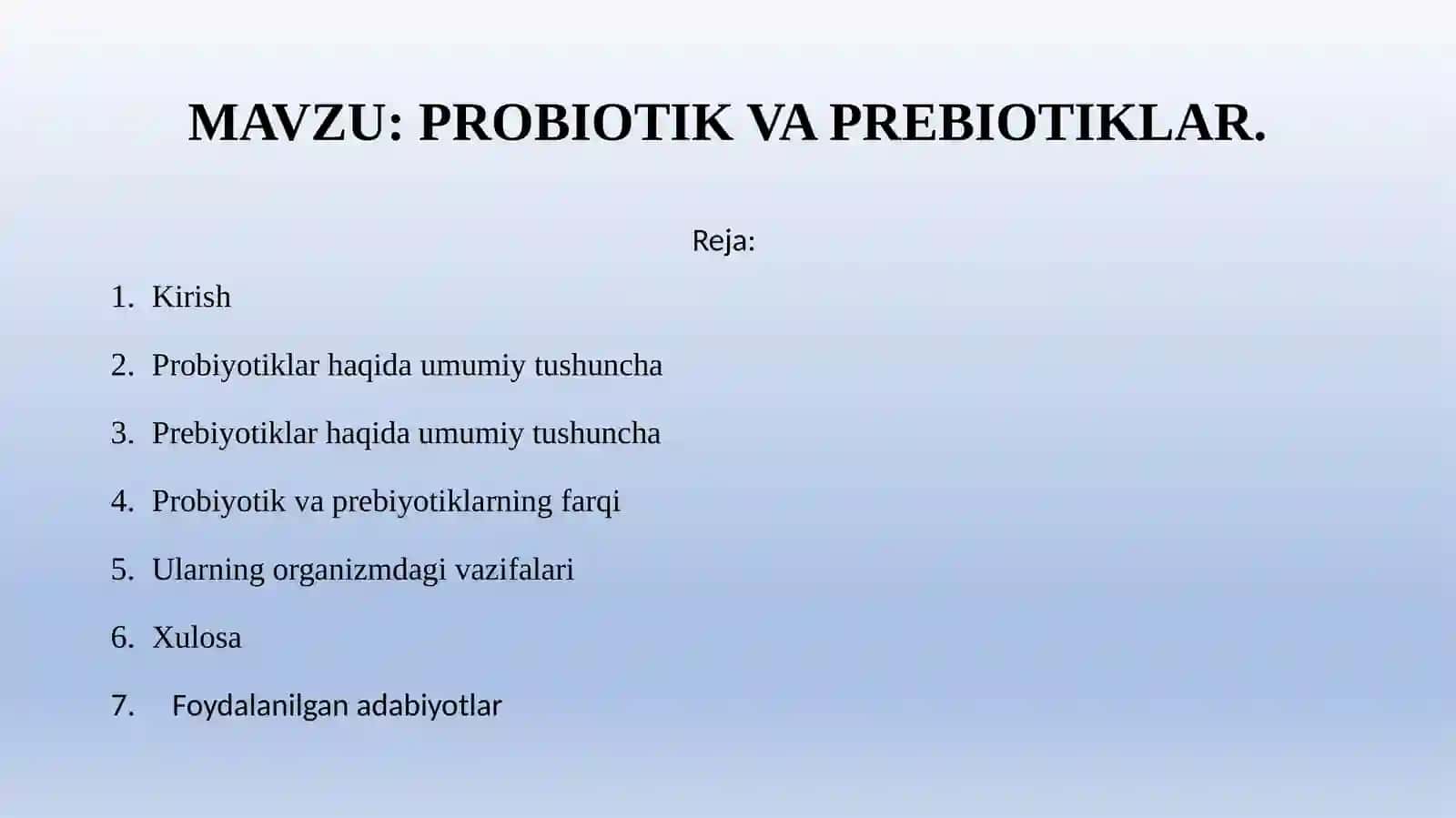 PROBIOTIK VA PREBIOTIKLAR 2